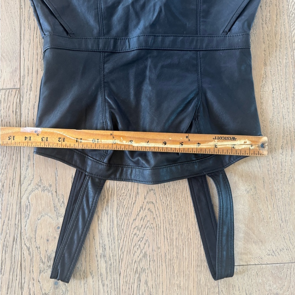 ABERCROMBIE & FITCH Black Faux Vegan Leather Mini Dress Womens XS - Picture 3 of 4